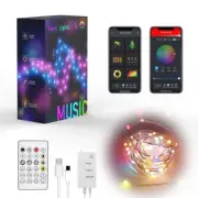 Smart BLE 32.8ft and 66 Lamp LED Copper Wire Fairy Light String - USB Power