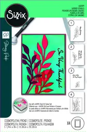 Sizzix A6 Layered Stencils 4PK Cosmopolitan, Frond by Stacey Park