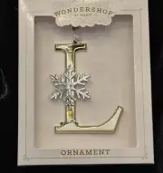 Target Wondershop Metal Golden Monogram *L* Letter Snowflake Christmas Ornament