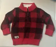 NWT Polo Ralph Lauren Boys 2T Red Black Gingham Pullover Sweater