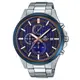 【CASIO】EDIFICE 菱格三眼三針不鏽鋼錶-藍(EFV-520DB-2A)正版宏崑公司貨