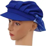 [VALICLUD] Chef Hat Mesh Cap Breathable Protective Hat for Men Women Work Hat Food Service Safety Cap Blue