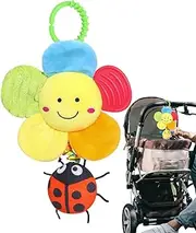 Cartoon Animal Carseat Toys - Soft Hangable Sensory Learning Stroller Toy | Skin-Friendly Car Seats Mobile Rattle for Toddler Bouncer, Bassinet, Crib