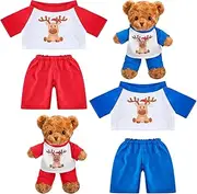 Civaner 2 Pack Blue and Pink Bear Clothes Outfit, Fit Most 12-16 Inch Bears Stuffed Animal Clothes Pajamas Plushie Clothes for Stuffed Animals, Pre-Kindergarten Toys (Deer Style)