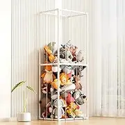 FAYDUDU Stuffed Animal Zoo Stuffed Animal Storage Toy Organization Stuffed Animals Holder Shelf with Elastic Band Stuffed Animals Cage for Nursery Playroom Bedroom Kid Room Furniture (white)