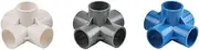1 pcs Inside Diameter 20/25/32mm 3-way/4-way/5-way Three-Dimensional PVC Connector Water Supply Pipe Fittings Equal Connectors Plastic(Grey,20mm)