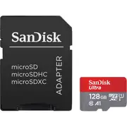 SanDisk Ultra MicroSD with MicroSDHC and MicroSDXC Adapter SQUAB - 128GB
