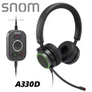 Snom USB Double Sided Corded Binaural Headset Over the Ear 3.5mm Jack & USB