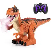 Realistic T-Rex Toy Remote Control RC Dino Water Mist Light Roars Electric Tyrannosaurus Birthday Gift Brown Boys 4-8 Years