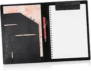 ROMISBABA Portfolio Folder Clipboard Organizer for Office Resume Holder Pockets Sturdy Business Binder for Women Minimalist Design