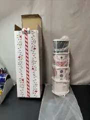 Temp-tations Set of 4 Winter Whimsy Stacking Mugs w/ Wire Snowman Cardinal Bird