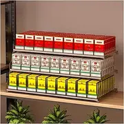 [CARLLEE] Cigarette Rack, Cigarette Display Holder, Commercial Acrylic Automatic Cigarette Pusher Cigar, 3-Tier Candy Rack, Supermarket Shelf Organizer(32.5x29x32.5cm)