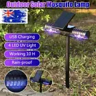 Solar Powered Outdoor LED Mosquito Lamp Fly Moths Bug Insect Zapper Killer Light