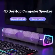 4D PC & Laptop Speakers Soundbar Bluetooth & Wired Stereo Subwoofer RGB Lights