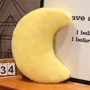 Moon Cushion 45 cm Cuddly Cushion Children Soft Fluffy Decorative Cushion Sofa Cushion Moon Decorative Cushion Plush Cushion for Baby Children Adults (A)