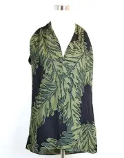 $1300 NEW Authentic Gucci Womens Silk Leaf Printed Halter Top, 333476 1366