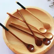 Long Handle Wooden Mixing Spoon Tie Wire Round Handle Ladle Stirring Spoon 9655 A