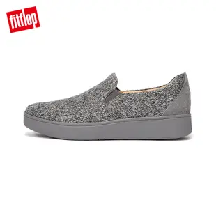 【FitFlop】RALLY MERINO WOOL SLIP-ON SKATE SNEAKERS 易穿脫時尚休閒鞋-女(灰色)