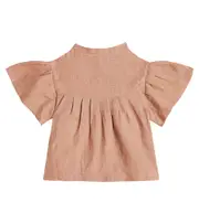[Donsje] Donsje Rosalie linen-blend shirt Y 7/8 orange