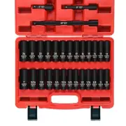 29 Pieces 1/2" Socket Set, Drive Deep Impact Socket Set with 3", 5", 10" Exte...