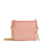 Marni Marcel Logo Embroidered Crossbody Bag One size Pink