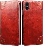 iPhone XS Max Case, SINIANL Leather Wallet Folio Case Book Design Flip Cover with Stand and ID Credit Card Slot Magnetic Closure for iPhone XS Max 6.5 inch 2018