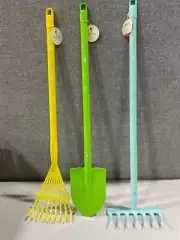Kids Garden Tool Set, Rake, Spade, and Hoe, reduced size, 12-Piece