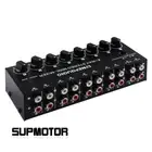 Mini 8-Way Stereo Audio Mixer Passive Sound Mixer with RCA Ports