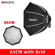 Triopo Softbox K2-65cm Bowens Mount Speedlite Portable Octagon Softbox + Grid