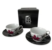 Set of 2 Cups &Saucers Royal Worcester Annoushka 2007 By Laurence Llewelyn Bowen