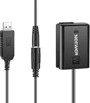 Neewer DC Coupler Replacement for NP-FW50 Dummy Battery Power Adapter with USB Cable Compatible with Sony A7 A7R A7S A7II A7RII A7SII A6500 A6400 A6300 A6100 A6000 NEX5 NEX7 DSC-RX10 II III IV