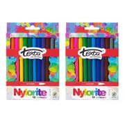 2x 12pc Texta The Original Nylorite Coloured Drawing Kids Markers Art Water Base