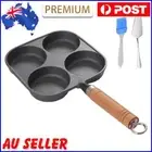 4-Cup Cast Iron Egg Frying Pan Non Stick Pancake Pan with Handle Omelet Pan