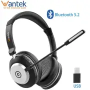 Wantek Wireless Headset, Bluetooth Headphones with Microphone Noise Canceling