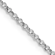 16 Inch Sterling Silver Rhodium-Plated 1.5mm Rolo Chain
