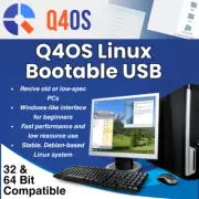 Linux Q4OS Aquarius Trinity 5.8 64Bit/32Bit USB or DVD Speed Up & Revive Old PC