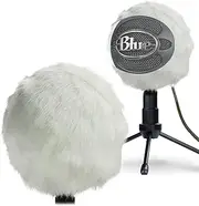 YOUSHARES Microphone Windscreen Compatible for Blue Snowball - Professional Mic Foam Wind Cover Windshield Pop Filter for Recordings, Broadcasting, Singing (White)