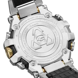 【CASIO 卡西歐】G-SHOCK MT-G 碳纖維核心 太陽能藍芽電波手錶 銀X金 MTG-B3000D-1A9_50.9mm