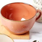 Disoza Large Coffee Cup Ceramic Soup Mug with Handles 24 Ounce Oversized Soup Mugs Bowl 700 ml Coffee Tea Cup XXL Cereal Bowls Soups Ramen Salad Bowl Coffee Cappuccino Cups Large Porcelain Soup Bowl