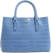 [Lauren Ralph Lauren] Ralph Lauren Lauren Marcy 26 Satchel Medium Shoulder bag, leather, emblem Crossbody, Blue