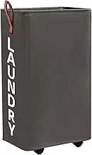 27.5" Large Slim Laundry Hamper on Wheels, 70L Collapsible Narrow Rolling Laundry Basket,Large Clothes Hamper Gray