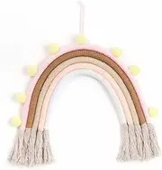Handmade Rainbow Ornament Boho Rainbow Tassels Balls Kids Room Wall Hanging Decor Girls Room Ornaments (Color : Argento, Size : Medium)
