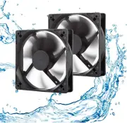 12V Moisture-Proof Fan 120mm 2-Pack High Speed 12 Volt DC 2Wire 3Pin Exhausts