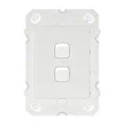 HPM ARTEOR 2 Gang Wall Switch - Grid Only - White