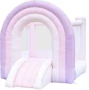 HapyBoucy Cotton Candy Bounce House, Pastel Bouncer with Slide (Pastel)