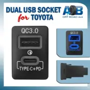 Dual QC3.0 + TYPE-C PD USB Car Charger Mobile Phone GPS iPhone iPad fits TOYOTA (for: Toyota)
