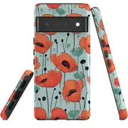 For Google Pixel 6 Pro Tough Protective Cover, Poppy Field