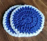 Crochet Coasters Set Of Two Royal Blue