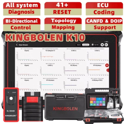 2024 Newest KINGBOLEN K10 Coding Full System Car OBD2 Diagnostic Scanner Tool
