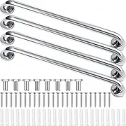Tatuo 4 Pack Grab Bars for Bathtubs and Showers, Bathroom Handles for Elderly, Anti Slip Shower Bars, Stainless Steel Shower Handle Support Balance for Elderly, Senior, Pregnant (Silver,17 Inch)